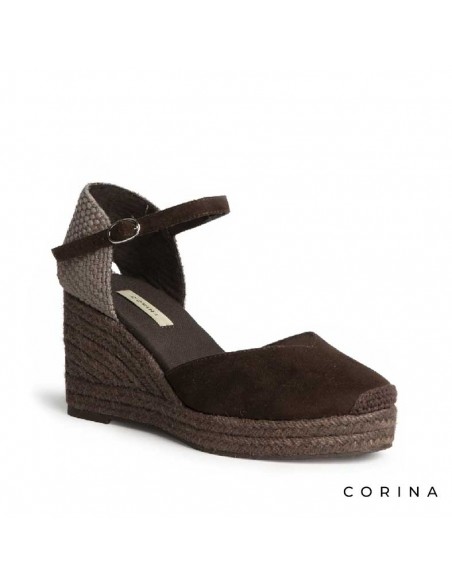 Valenciana marrón con hebilla al tobillo