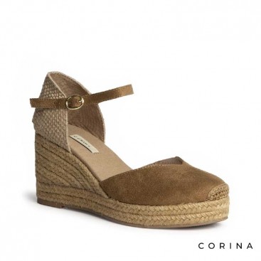 Cuñas de yute camel mujer 10 cm verano