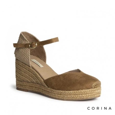 Cuñas de yute camel mujer 10 cm verano