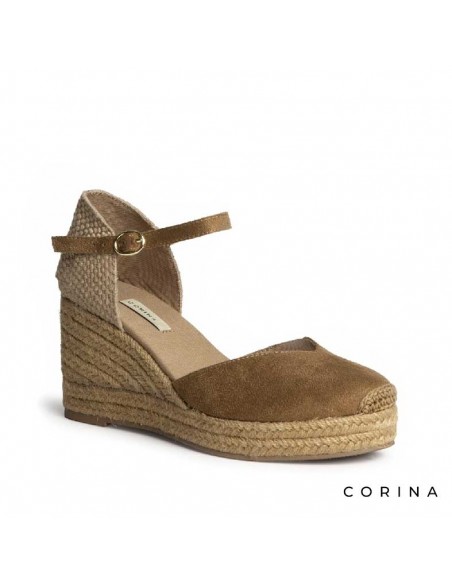 Cuñas de yute camel mujer 10 cm verano