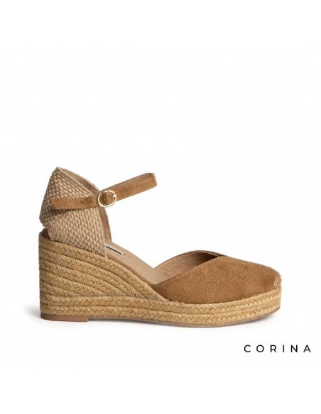 Alpargatas cuña Corina camel plataforma valenciana