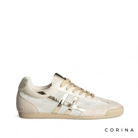 Zapatilla dorada retro spring