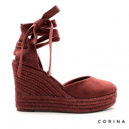 Alpargata teja con cuña alta