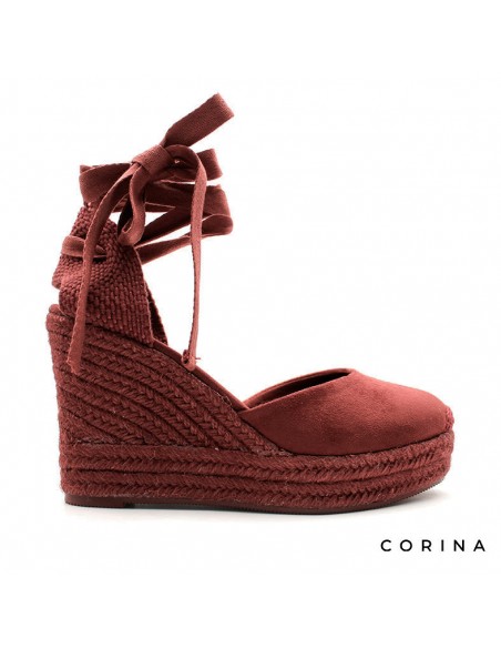 alpargatas altas color teja