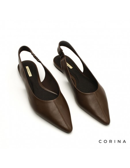 Zapato plano destalonado marrón mujer estilo minimal