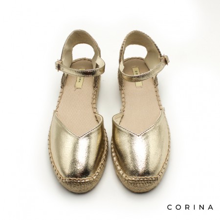 Alpargatas verano dorado brillo