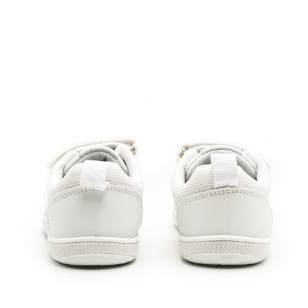 Calzado minimalista niño blanco con suela flexible y plantilla extraíble