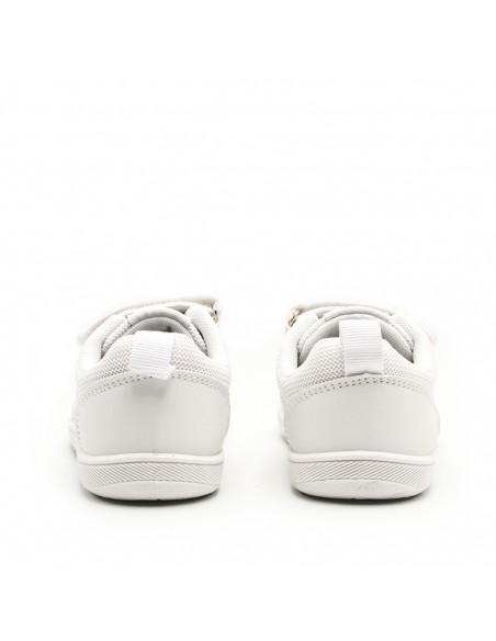 Calzado minimalista niño blanco con suela flexible y plantilla extraíble