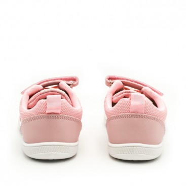 Calzado infantil barefoot rosa con suela fina y drop cero