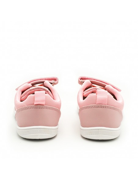 Calzado infantil barefoot rosa con suela fina y drop cero