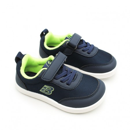 Deportivas minimalistas barefoot niño azul con puntera ancha