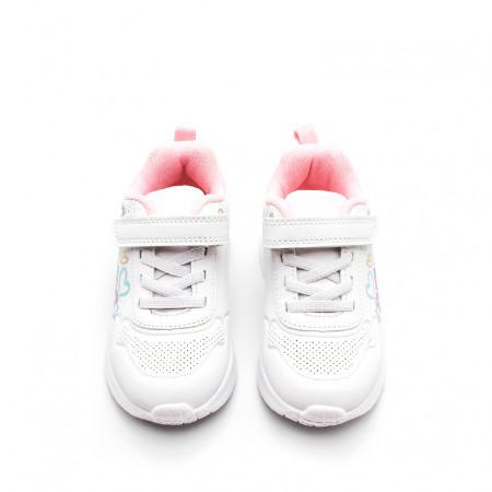 Deportivas niña blancas con velcro y cordón elástico