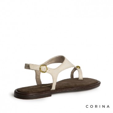 Sandalias de dedo taupe estilo minimalista