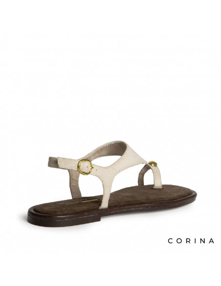 Sandalias de dedo taupe estilo minimalista