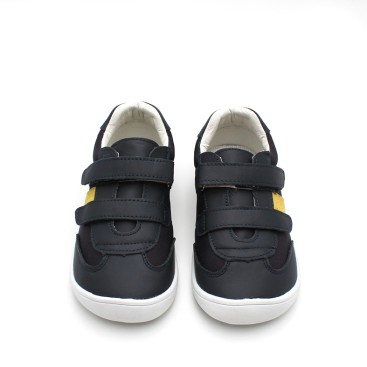 Zapatillas barefoot niño azul marino con doble velcro