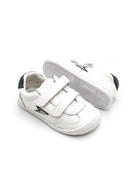 zapatillas unisex blancas colegio piel
