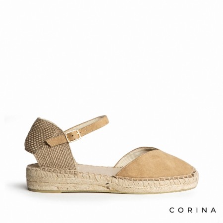 Alpargata baja hebilla camel