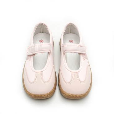 Merceditas deportivas niña rosa pastel