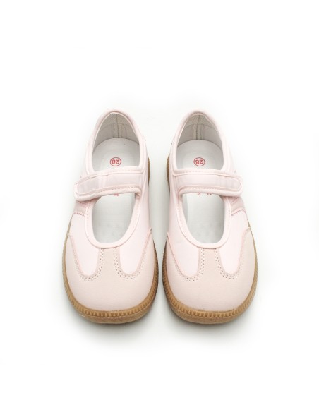 Merceditas deportivas niña rosa pastel