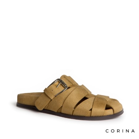 sandalias tipo zueco camel
