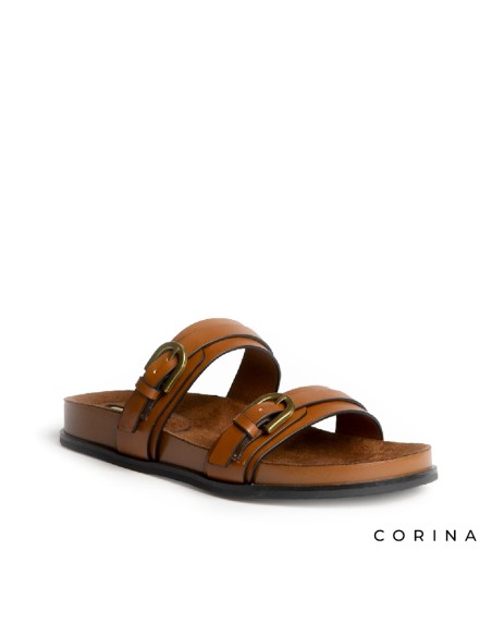 sandalias camel con correa