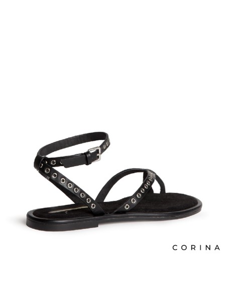 sandalias planas negras verano