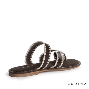 Sandalia plana destalonada boho Corina