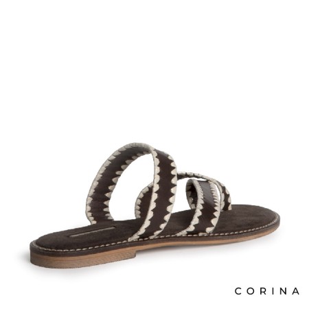 Sandalia plana destalonada boho Corina