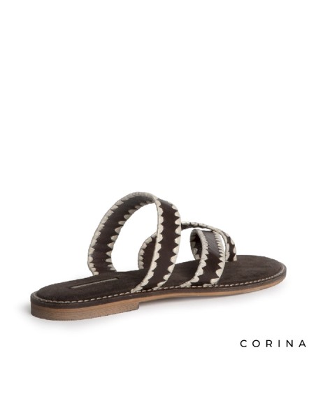 Sandalia plana destalonada boho Corina