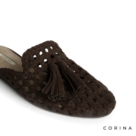 Mules marrones mujer destalonados Corina