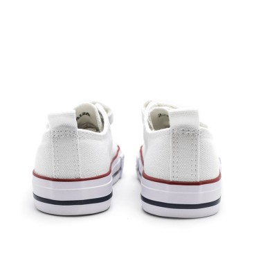 zapatillas lona blancas niño vista trasera