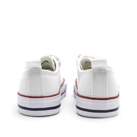 zapatillas lona blancas niño vista trasera