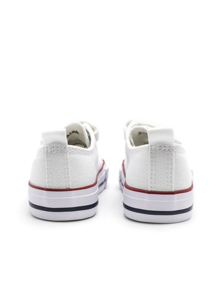 zapatillas lona blancas niño vista trasera