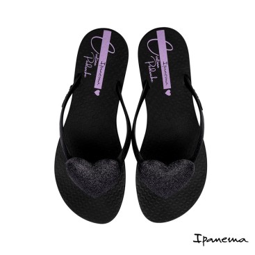 chanclas ipanema corazon negras mujer