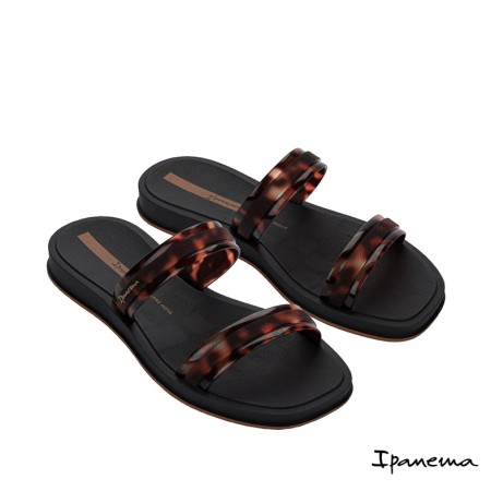 chanclas ipanema negras con tiras carey