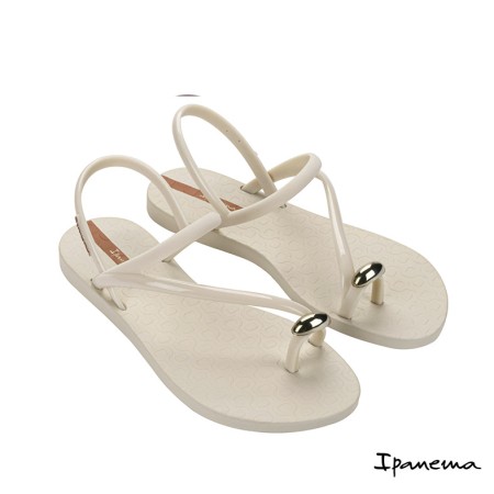 sandalias ipanema glam ring beige dedo