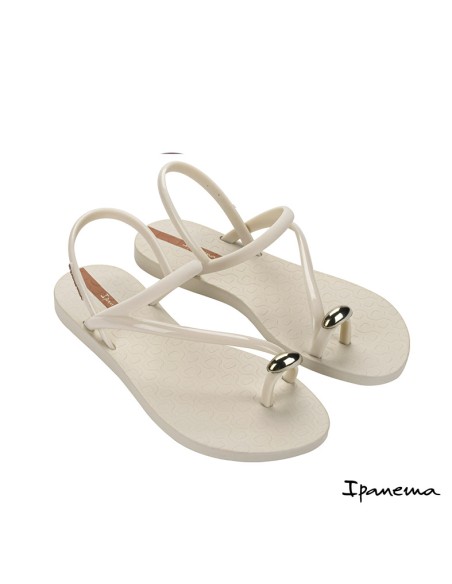 sandalias ipanema glam ring beige dedo