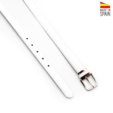 cinturon piel blanco niño ceremonia