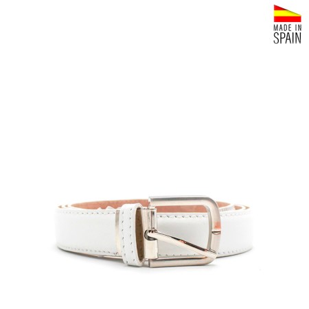 Cinturón blanco niño​ de piel