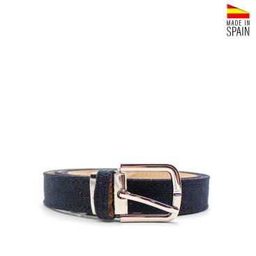 cinturon azul marino lino niño