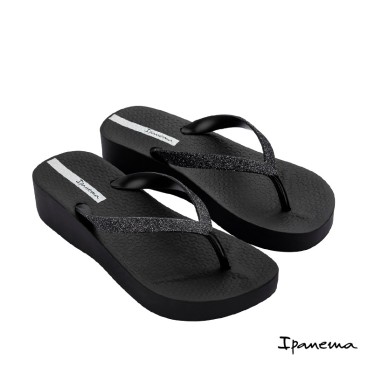 chanclas con cuña ipanema negras de dedo plataforma