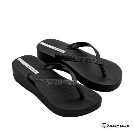 chanclas con cuña ipanema negras de dedo plataforma