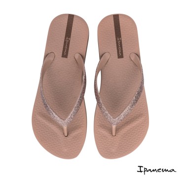 chanclas playa con cuña mujer ipanema marron maquillaje