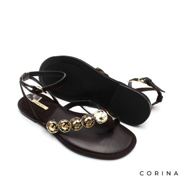 sandalias dedo mujer monedas doradas corina