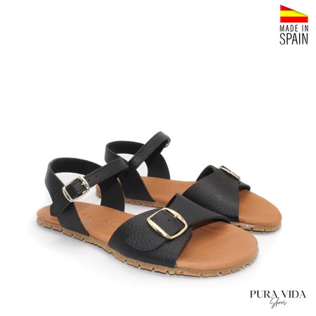 sandalias barefoot mujer negras hechas en España