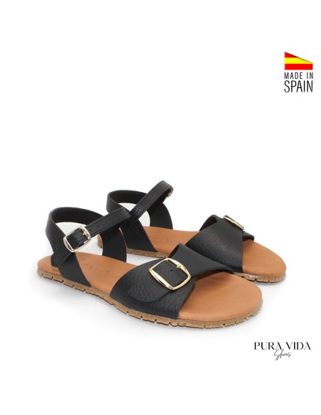 sandalias barefoot mujer negras hechas en España