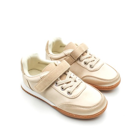 zapatillas niña doradas con velcro