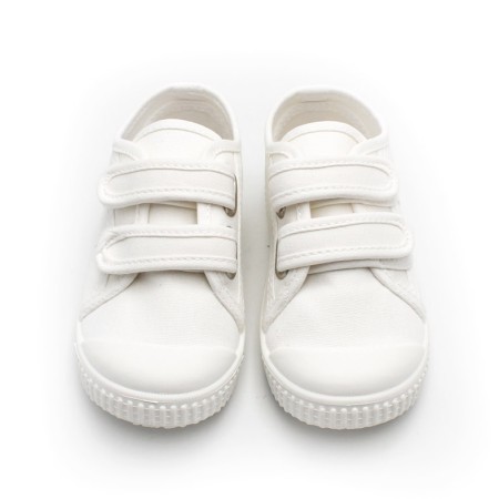 zapatillas lona blancas puntera goma niños