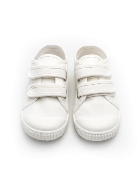 zapatillas lona blancas puntera goma niños