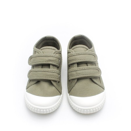 bambas lona niño verde suela goma